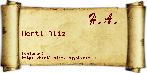 Hertl Aliz névjegykártya